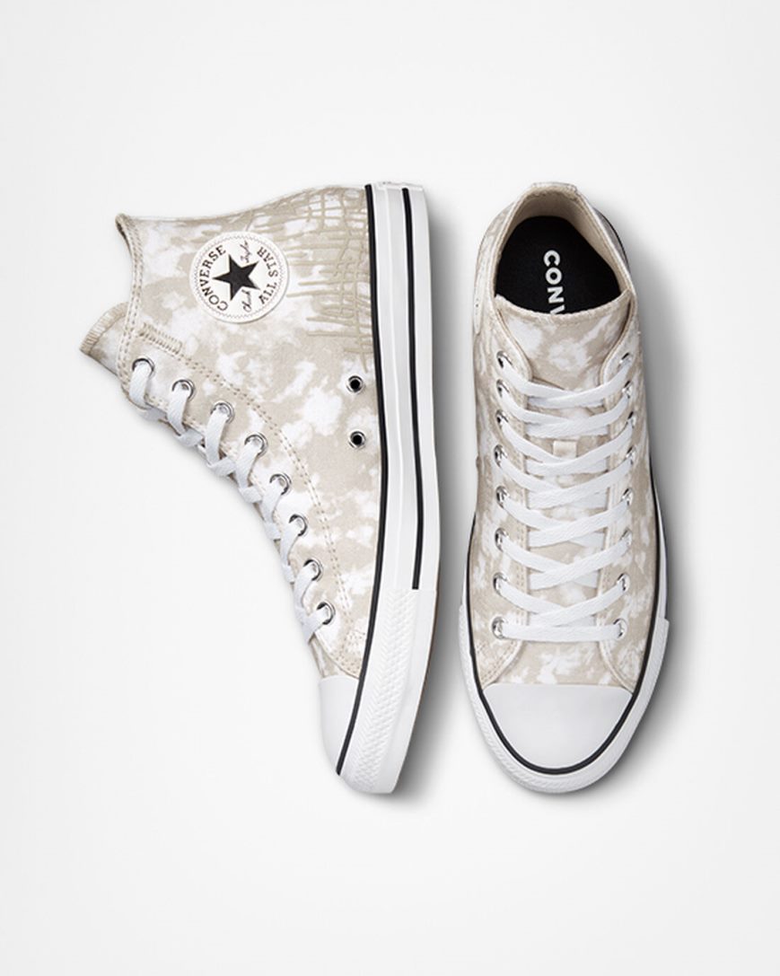 Tenisi Inalti Barbati Converse Chuck Taylor All Star Dip Dye Gri Albi Negrii | RO 130OGA074